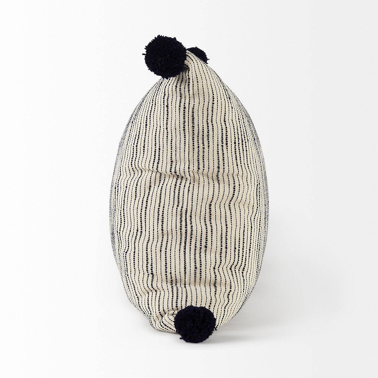 Krystal 18 x 18 Cream/Black Pom Pom Decorative Pillow Cover