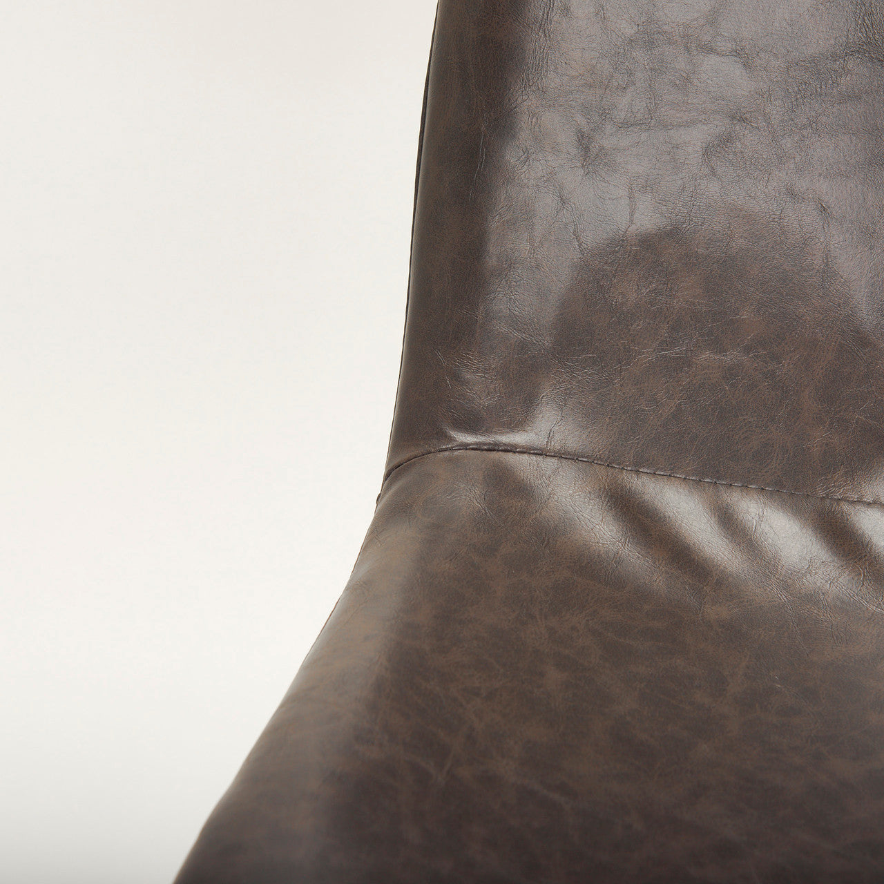 Sawyer I Dark Brown Faux-Leather Seat Black Iron Frame Dining Chair