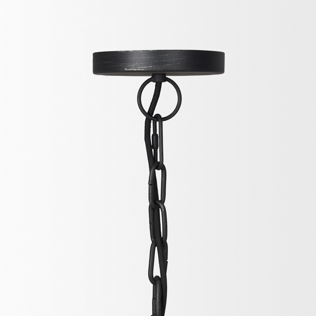 Karina 24" Round Matte Black Hammered Metal Dome Pendant Light