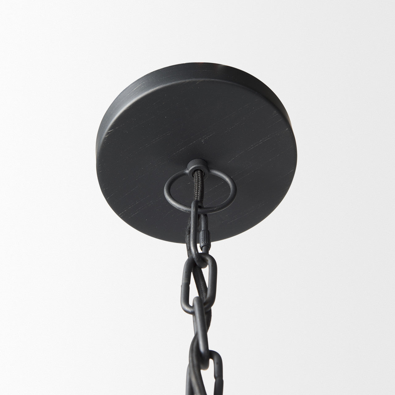 Karina 24" Round Matte Black Hammered Metal Dome Pendant Light