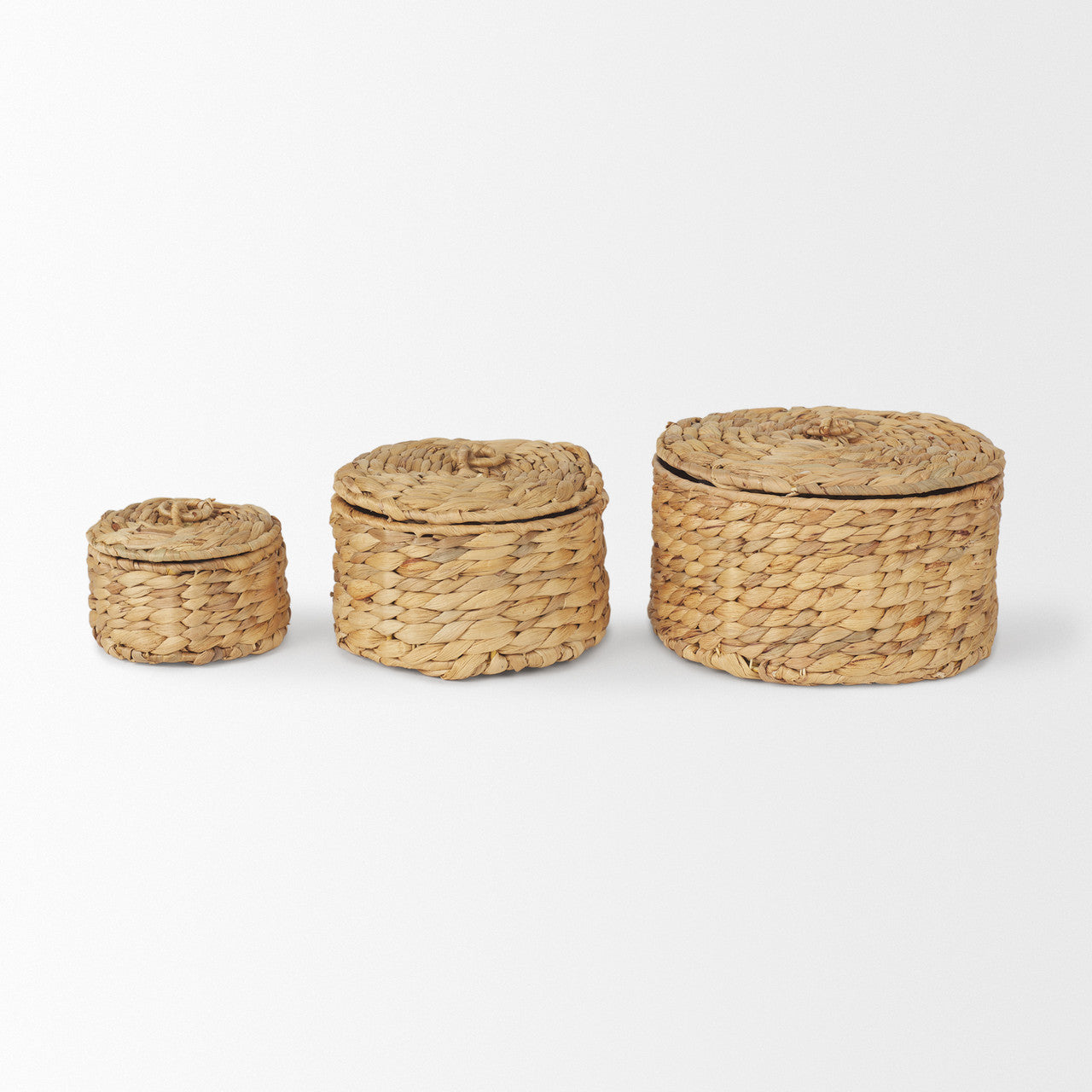 Kea Set of 3 Nesting Water Hyacinth Boxes with Lids