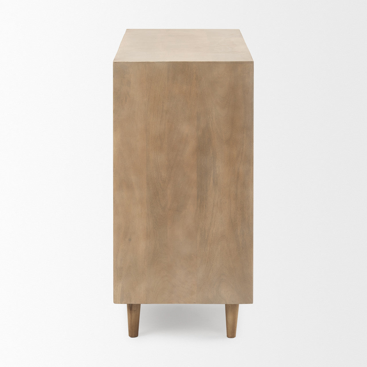 Tucker Light Brown Wood w/ Carved Arch Pattern 2 Door Accent Cabinet