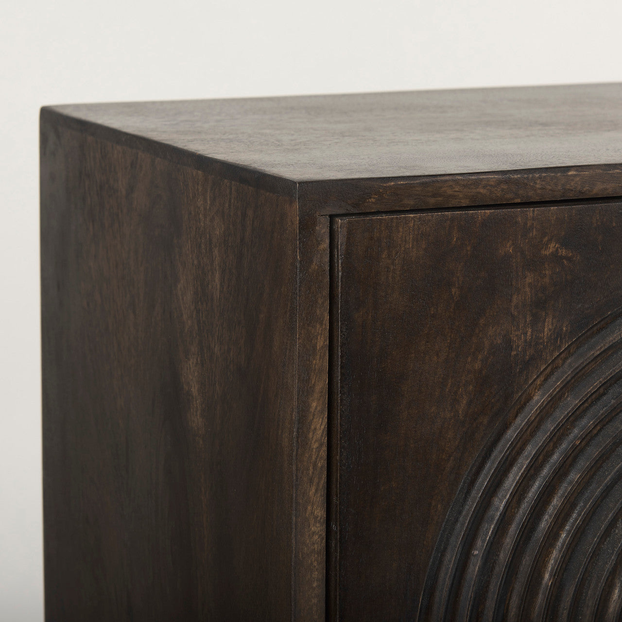 Tucker Dark Brown w/ Carved Arch Pattern 4 Door Sideboard
