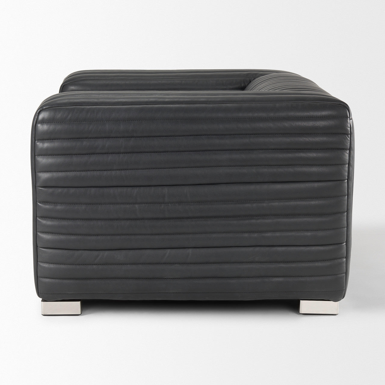 Ricciardo Black Leather Upholstered Arm Chair