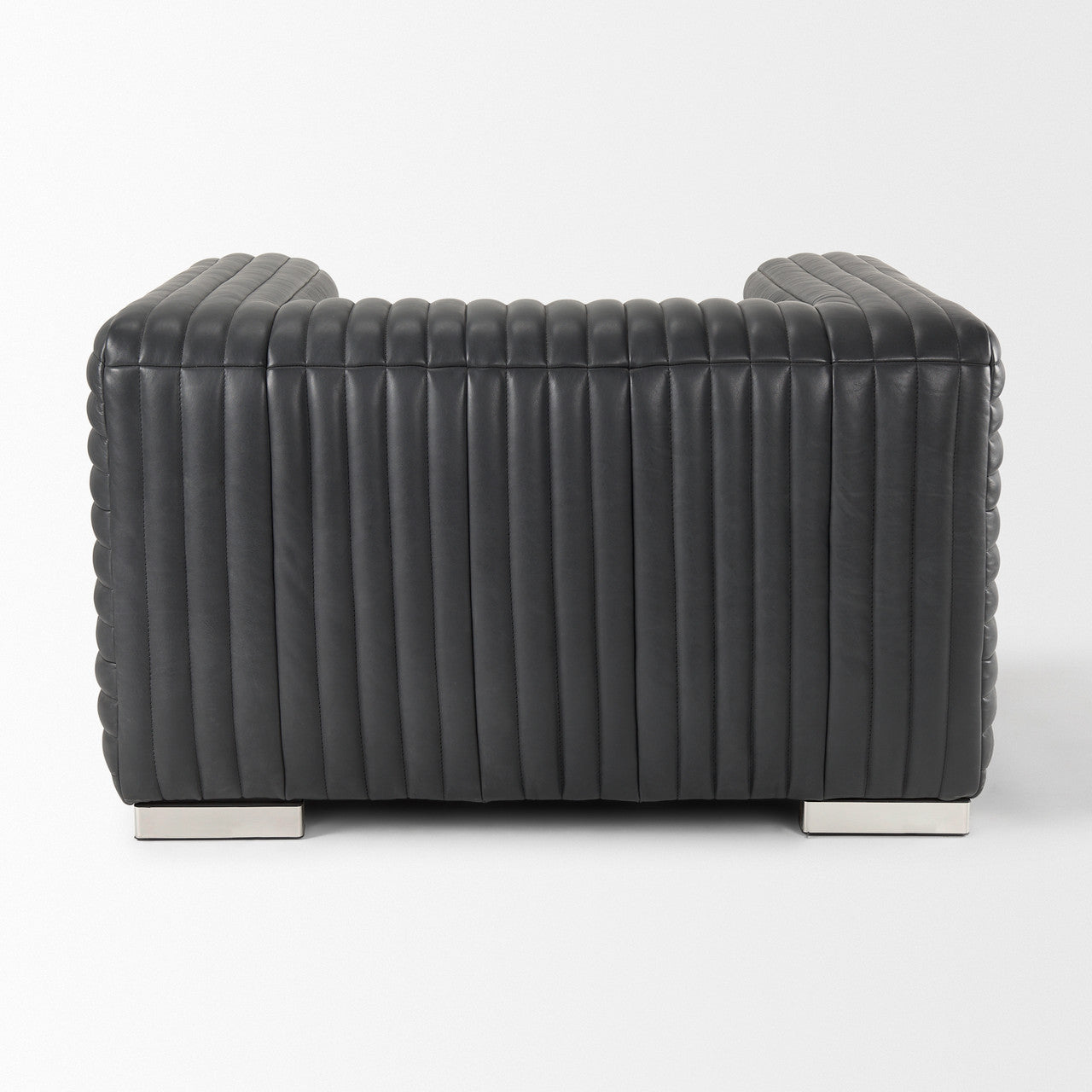 Ricciardo Black Leather Upholstered Arm Chair