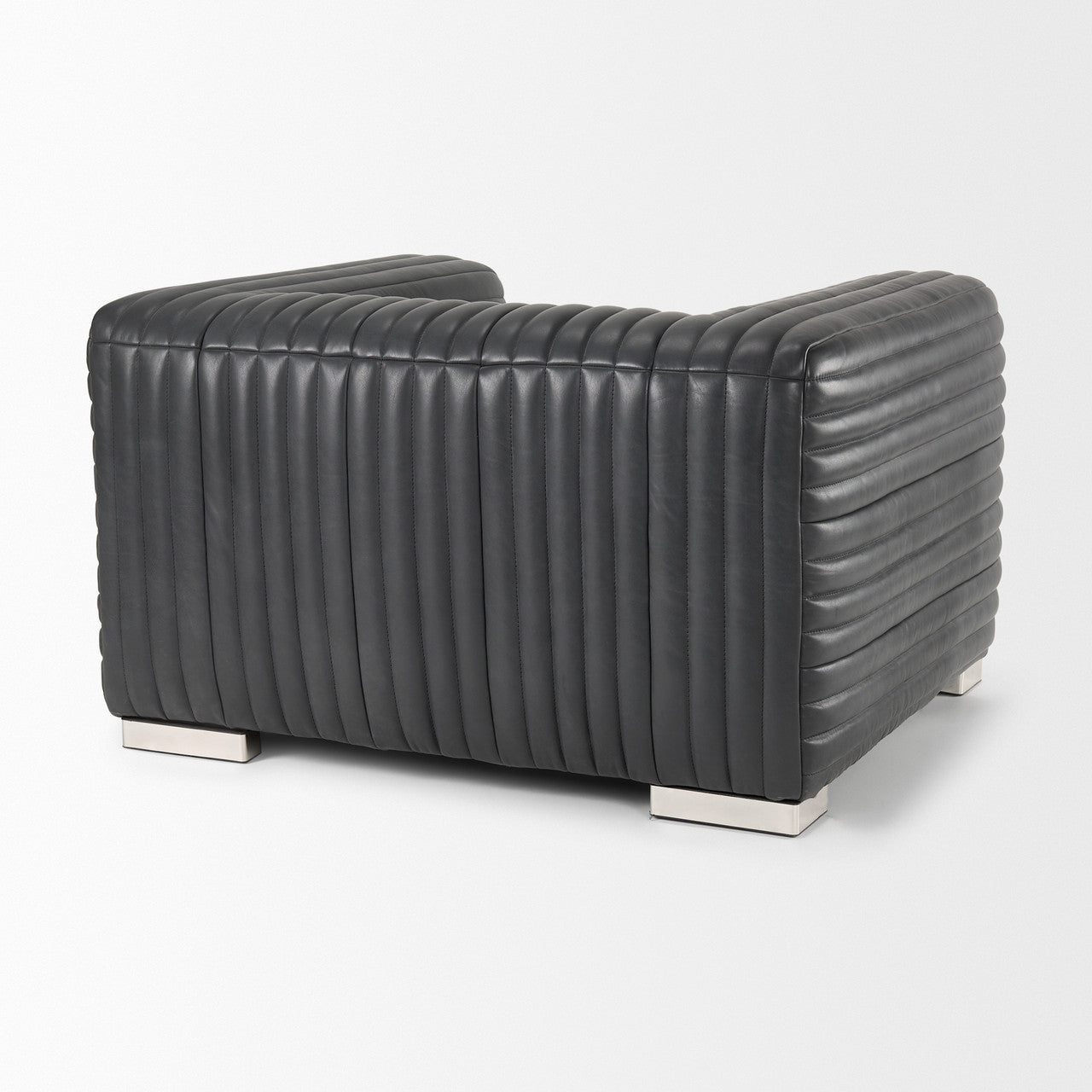 Ricciardo Black Leather Upholstered Arm Chair