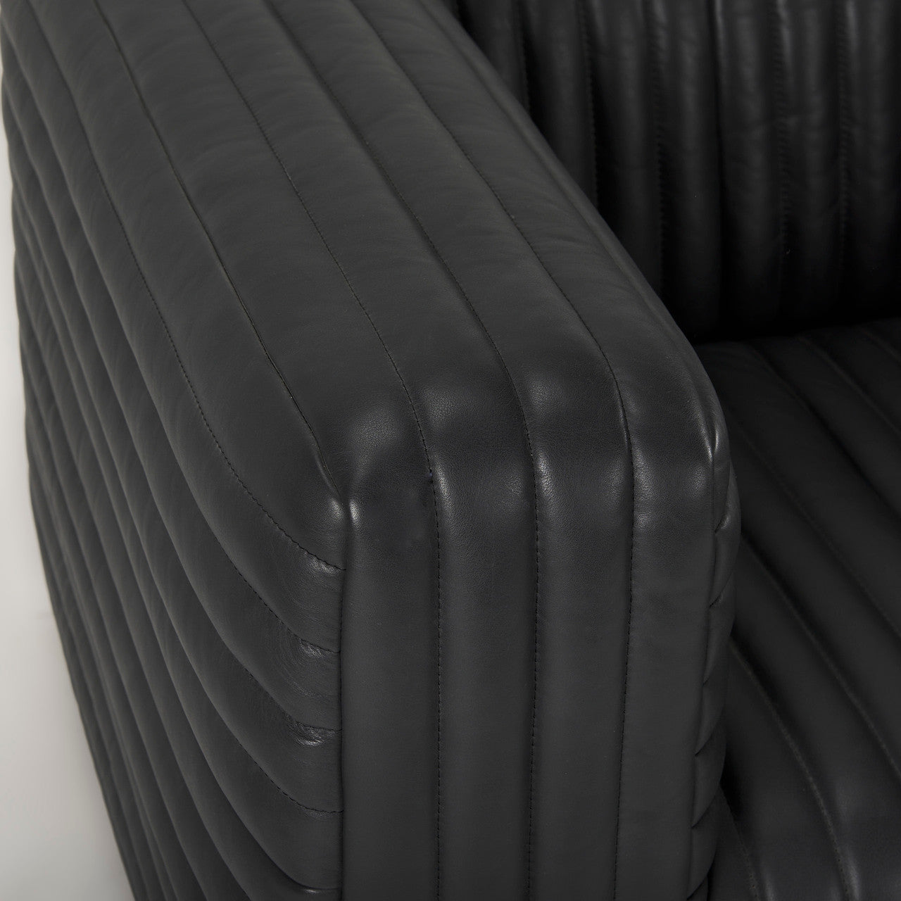 Ricciardo Black Leather Upholstered Arm Chair