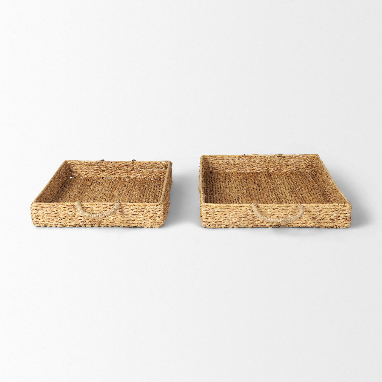 Hona Set of 2 Large Recatangular Nesting Water Hyacinth Trays