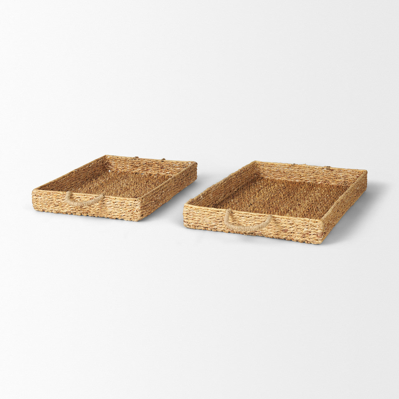 Hona Set of 2 Large Recatangular Nesting Water Hyacinth Trays