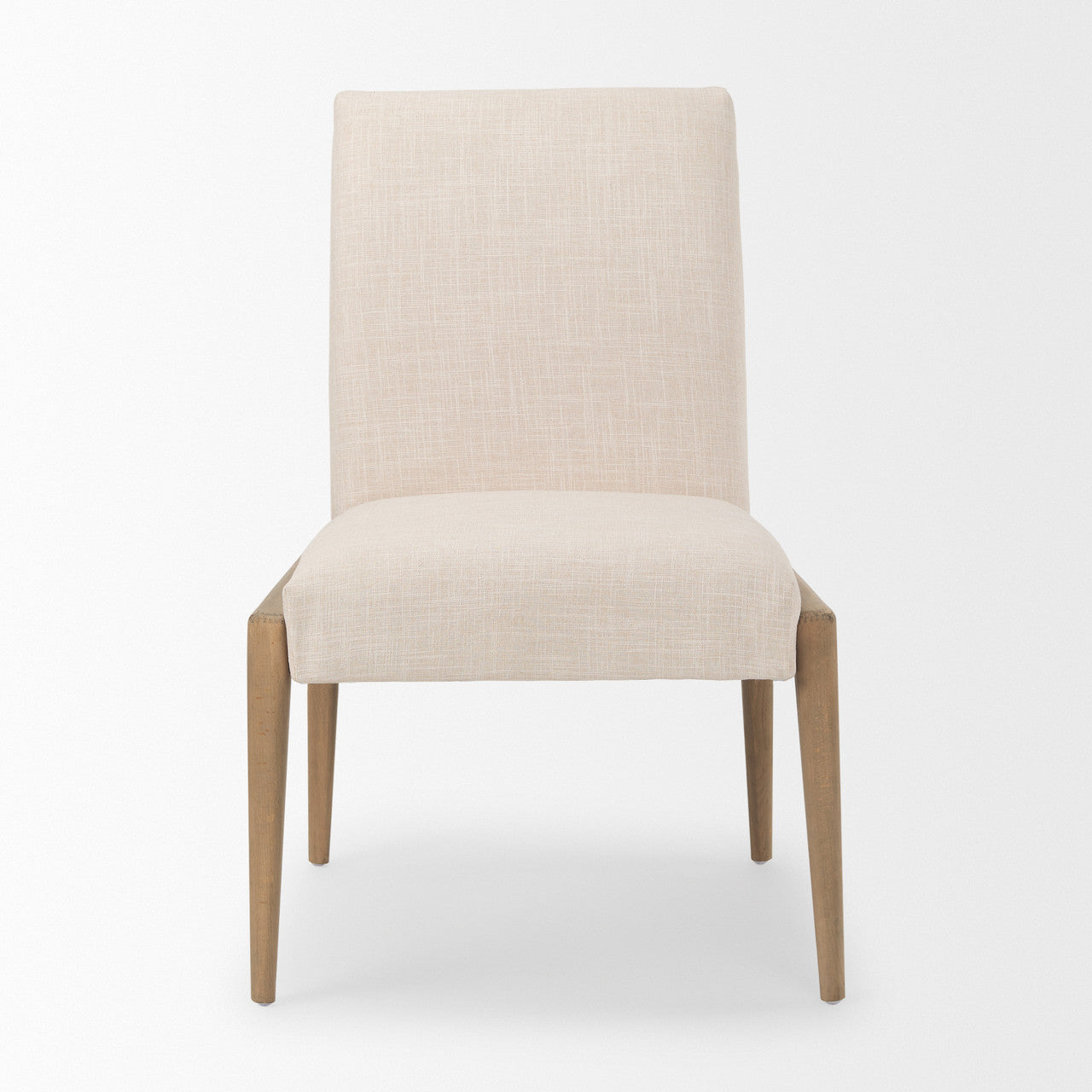Palisades Cream Upholstery w/ Solid Wood Armless Dining Chair