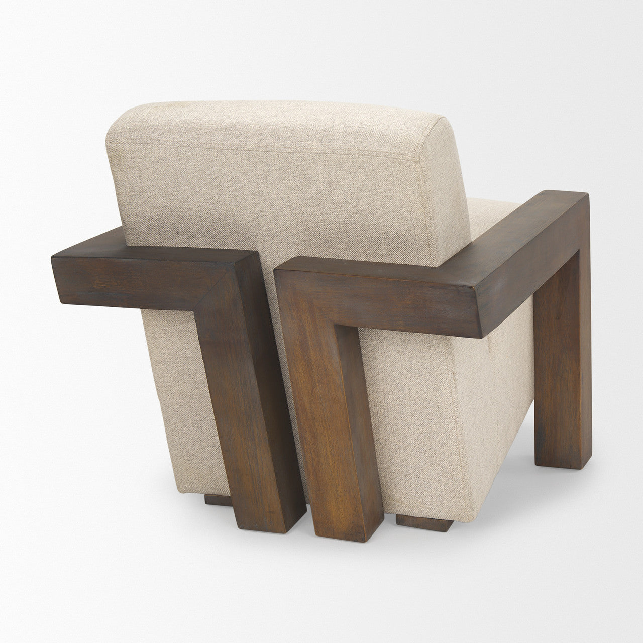 Sovereign Oatmeal Fabric Upholstered w/ Solid Wood Frame Accent Chair