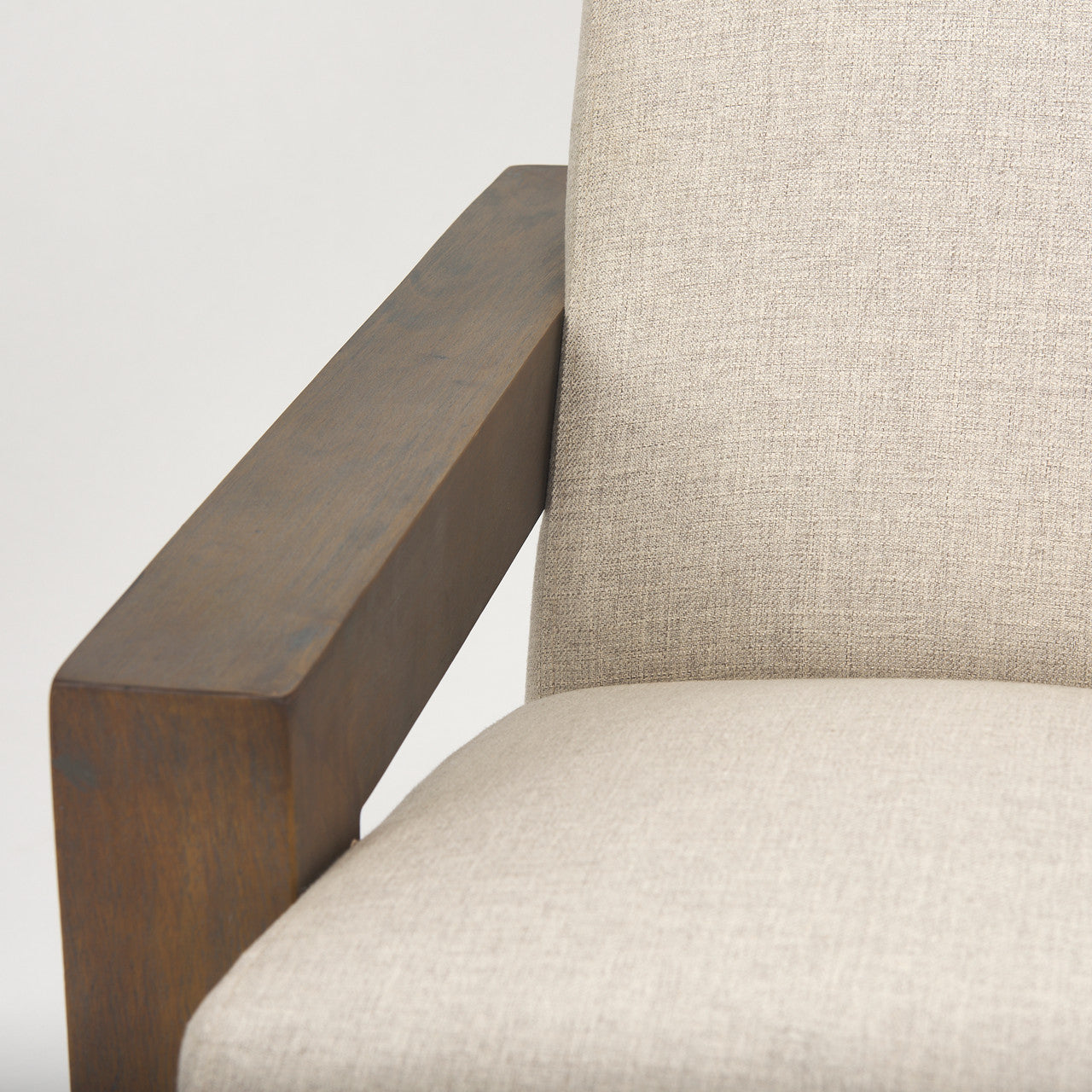 Sovereign Oatmeal Fabric Upholstered w/ Solid Wood Frame Accent Chair