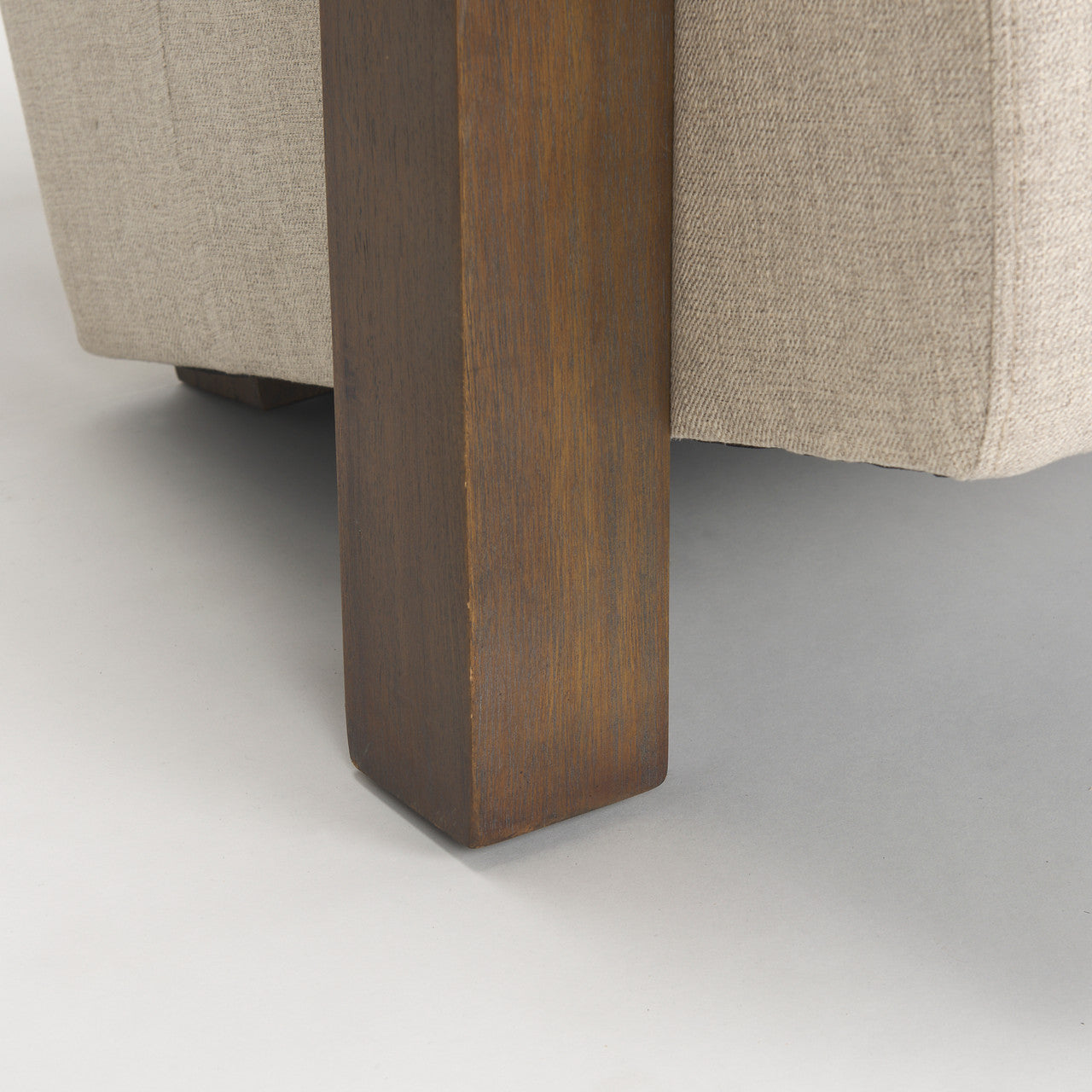 Sovereign Oatmeal Fabric Upholstered w/ Solid Wood Frame Accent Chair