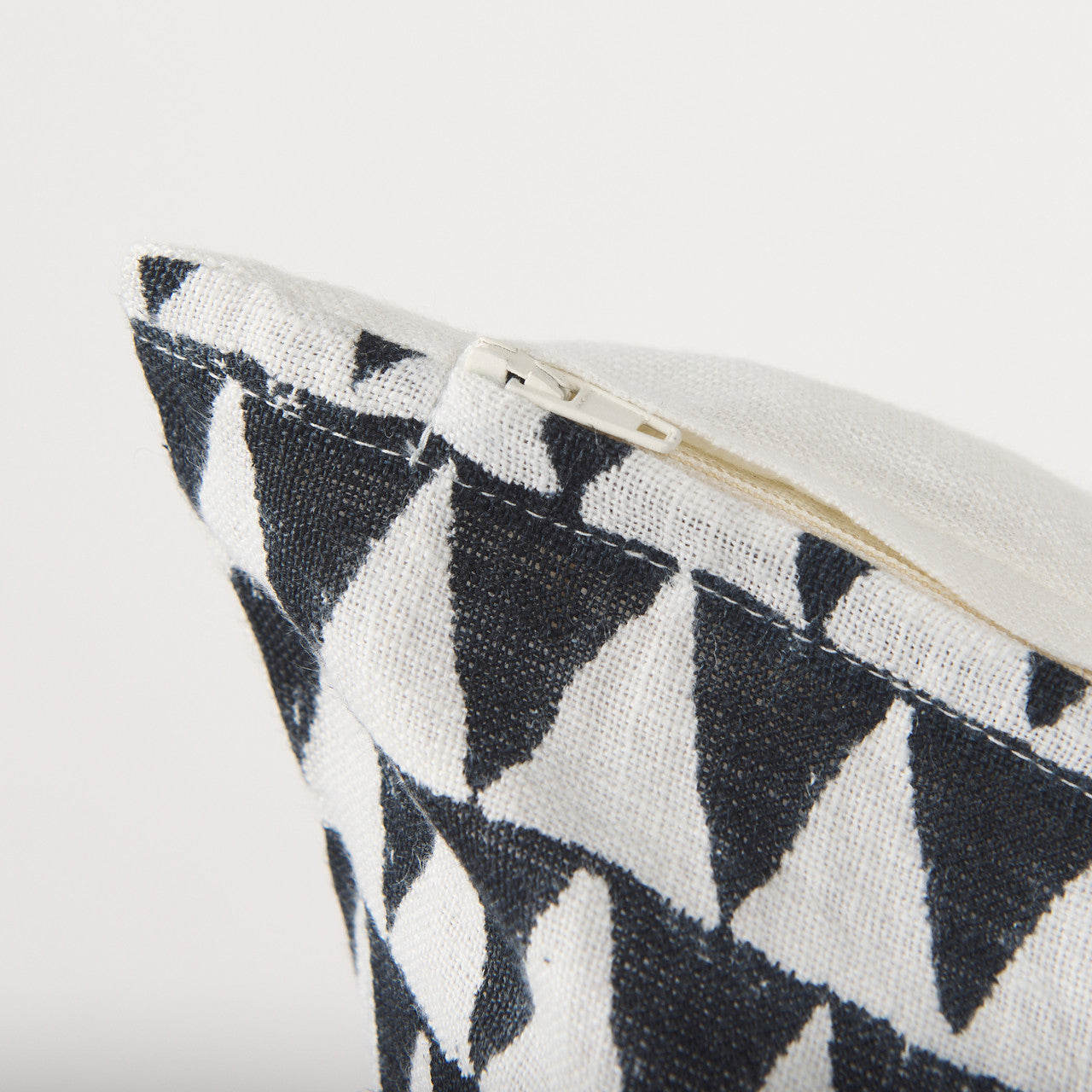 Jolie Cream w/ Black Print Linen Square Decorative Pillow  Cover