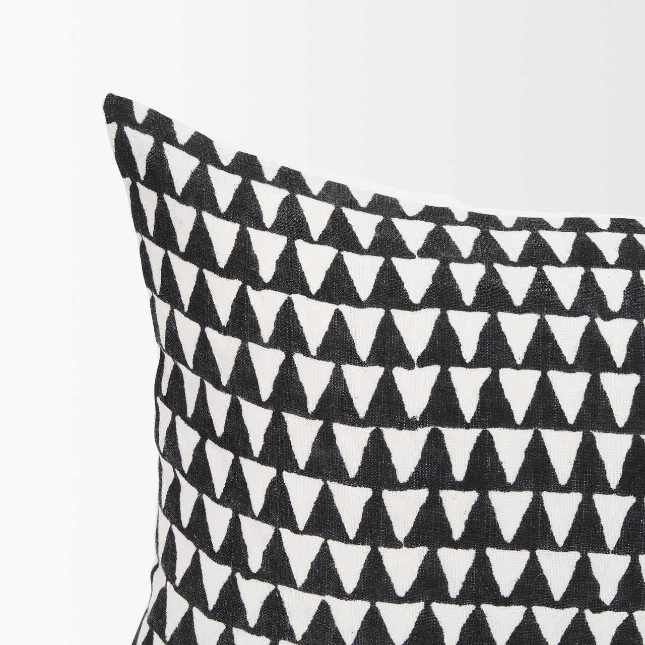 Jolie Cream w/ Black Print Linen Lumbar Decorative Pillow Cover