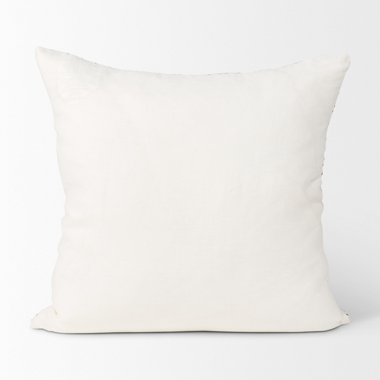 Jayden Cream w/ Merlot Print Linen Square Decorative Pillow Cover