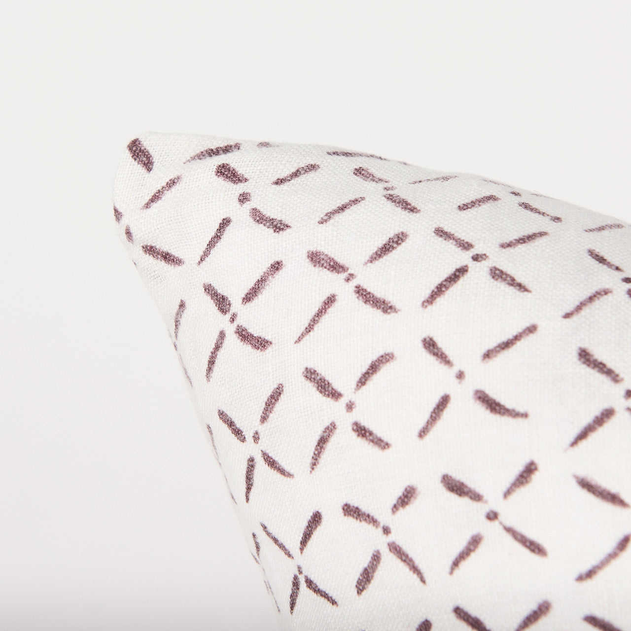 Jayden Cream w/ Merlot Print Linen Square Decorative Pillow Cover