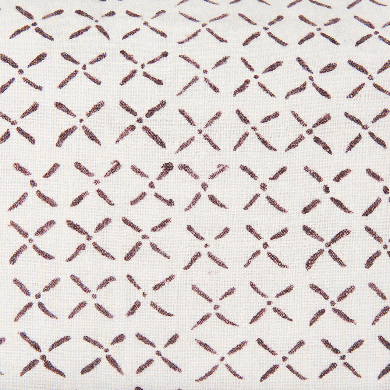 Jayden Cream w/ Merlot Print Linen Square Decorative Pillow Cover