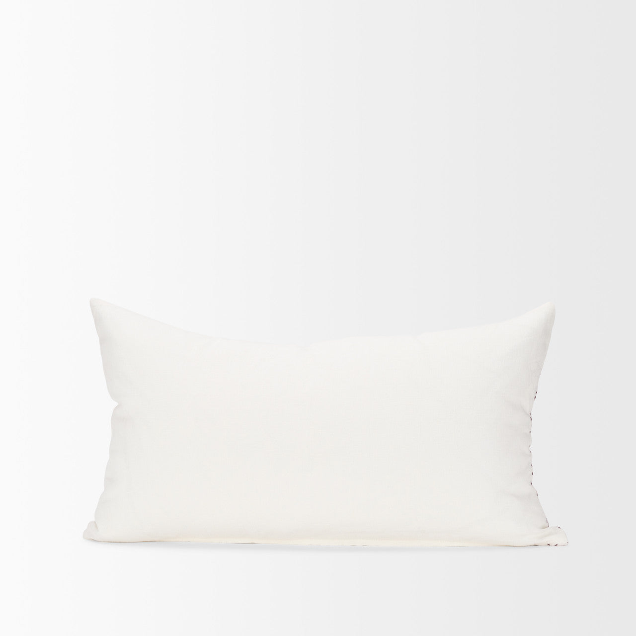 Jayden Cream w/ Merlot Print Linen Lumbar Decorative Pillow Cover