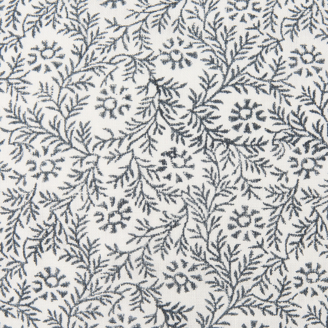 Jayne Cream w/ Indigo Print Linen Lumbar Decorative Pillow Cover
