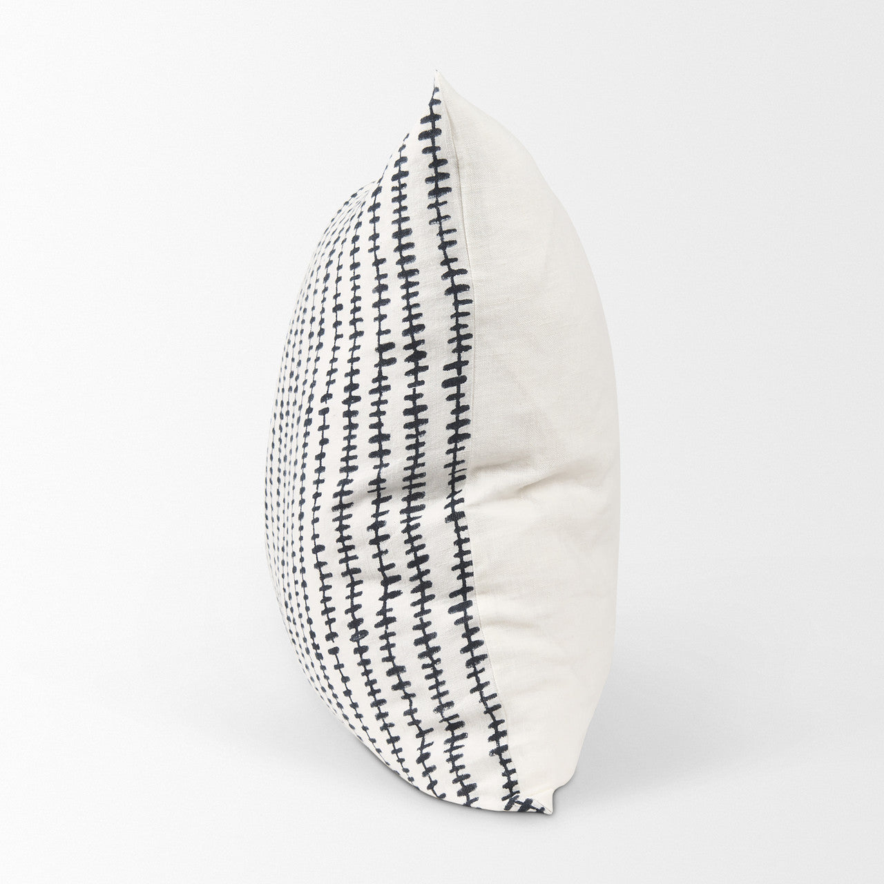 Jenna Cream w/ Black Print Linen Square Decorative Pillow Cover
