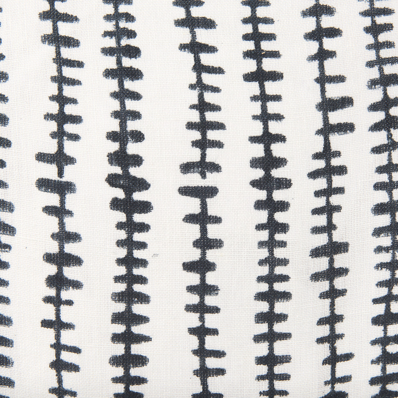 Jenna Cream w/ Black Print Linen Square Decorative Pillow Cover