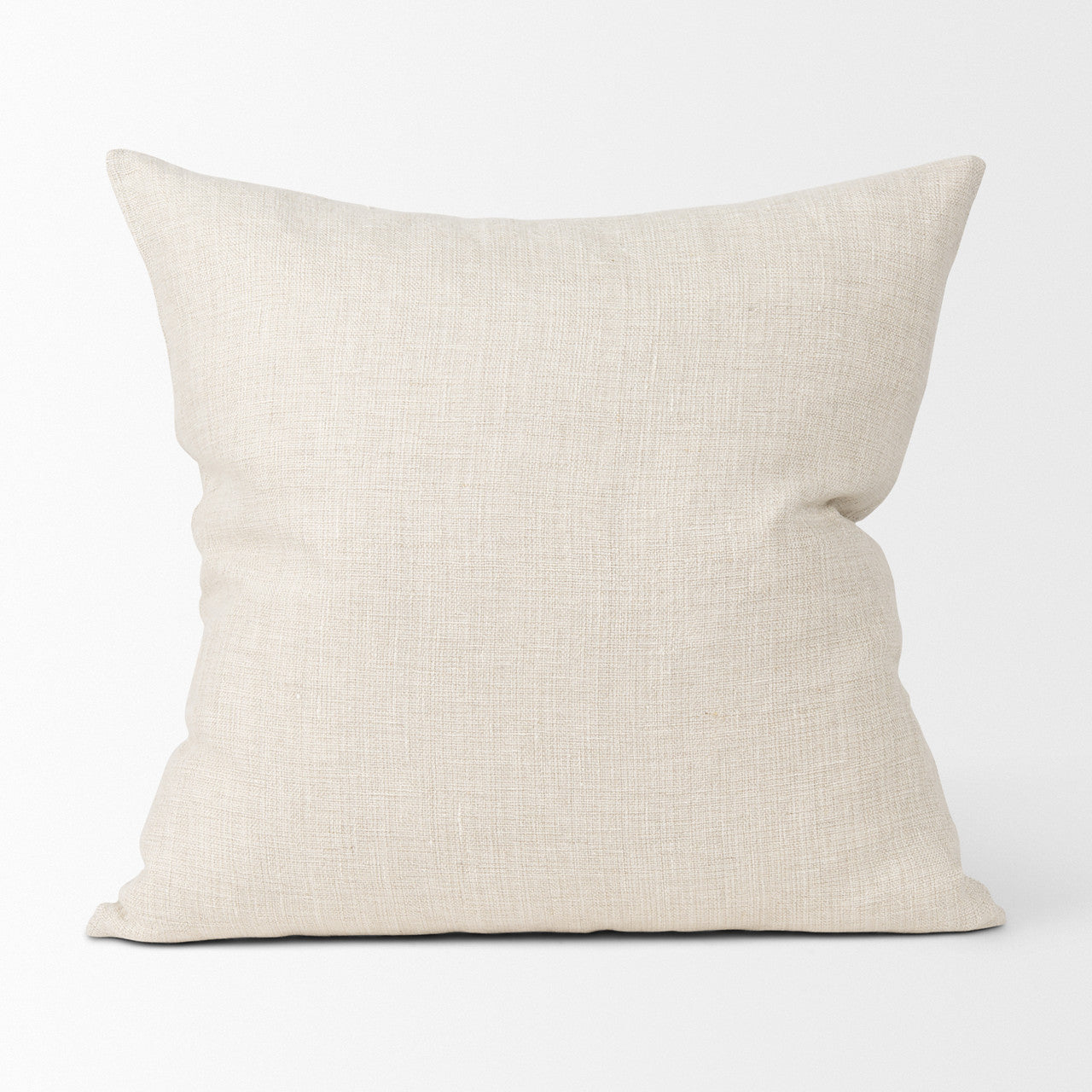 Jacklyn Cream Linen Square Decorative Pillow Cover