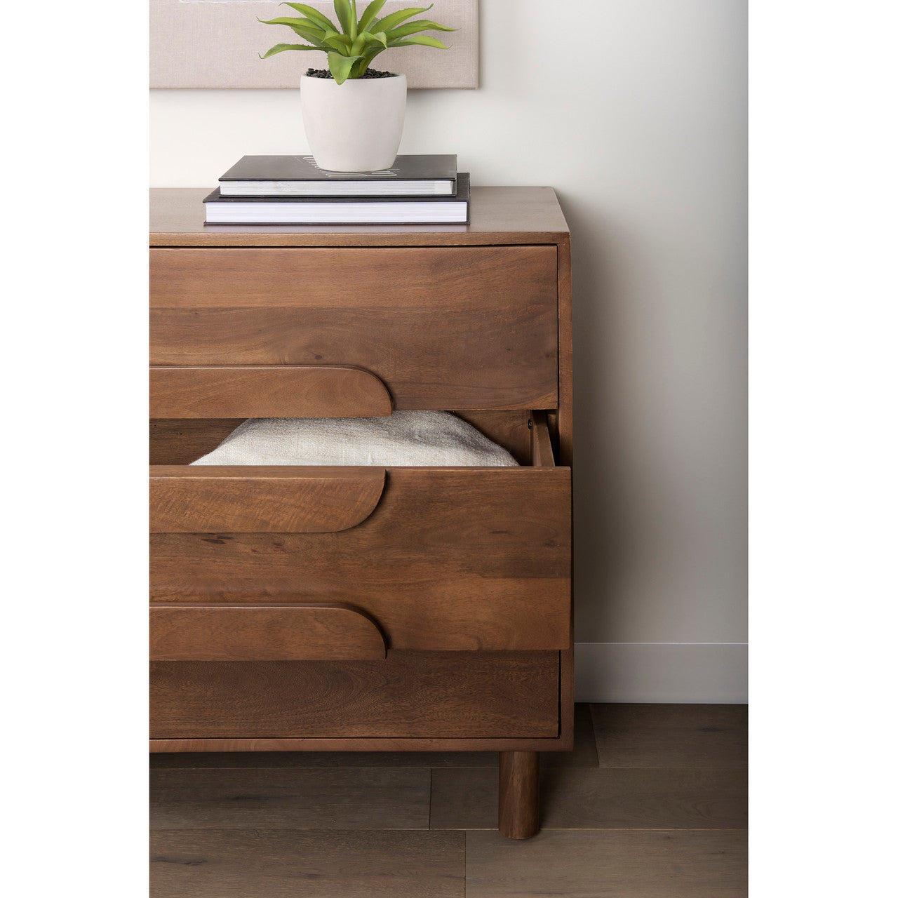 Astrid  36L x 17W x 30.3H Medium Brown Solid Wood 3 Drawer Cabinet