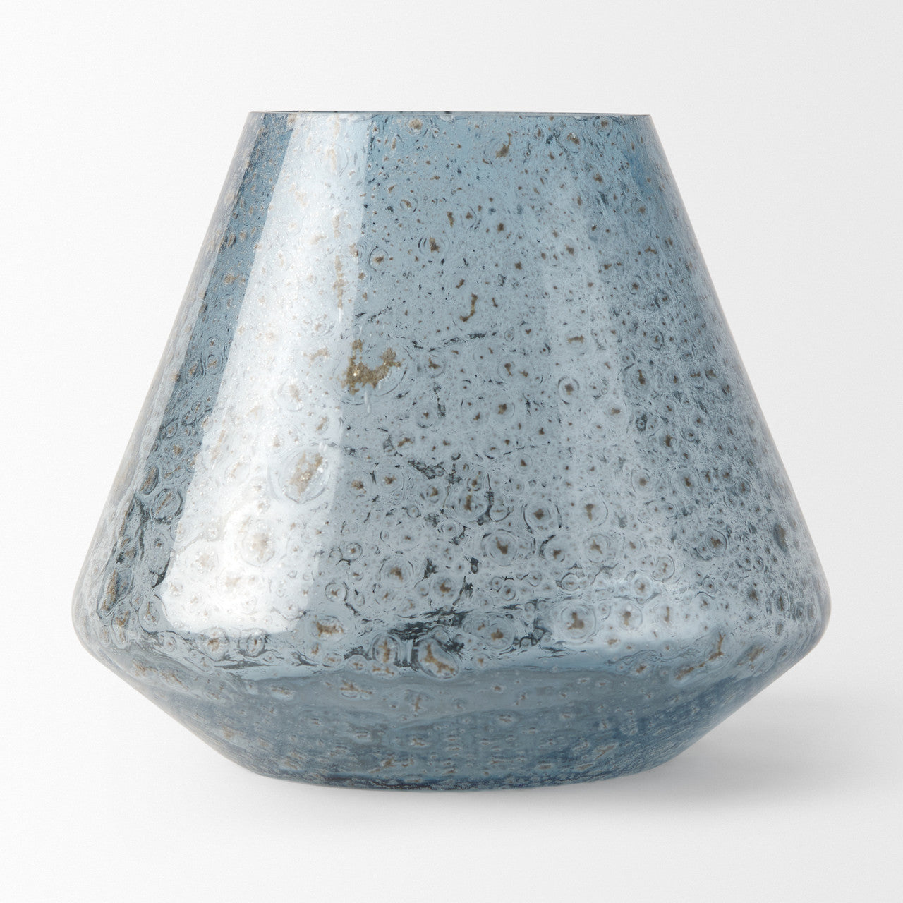 Robyn Short Blue Glass Vase