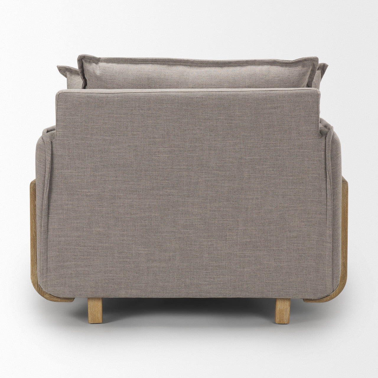 Roy II Flint Gray Upholstered and Brown Wood Frame Arm Chair