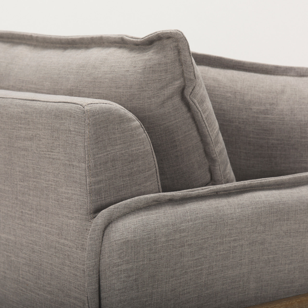 Roy II Flint Gray Upholstered and Brown Wood Frame Arm Chair