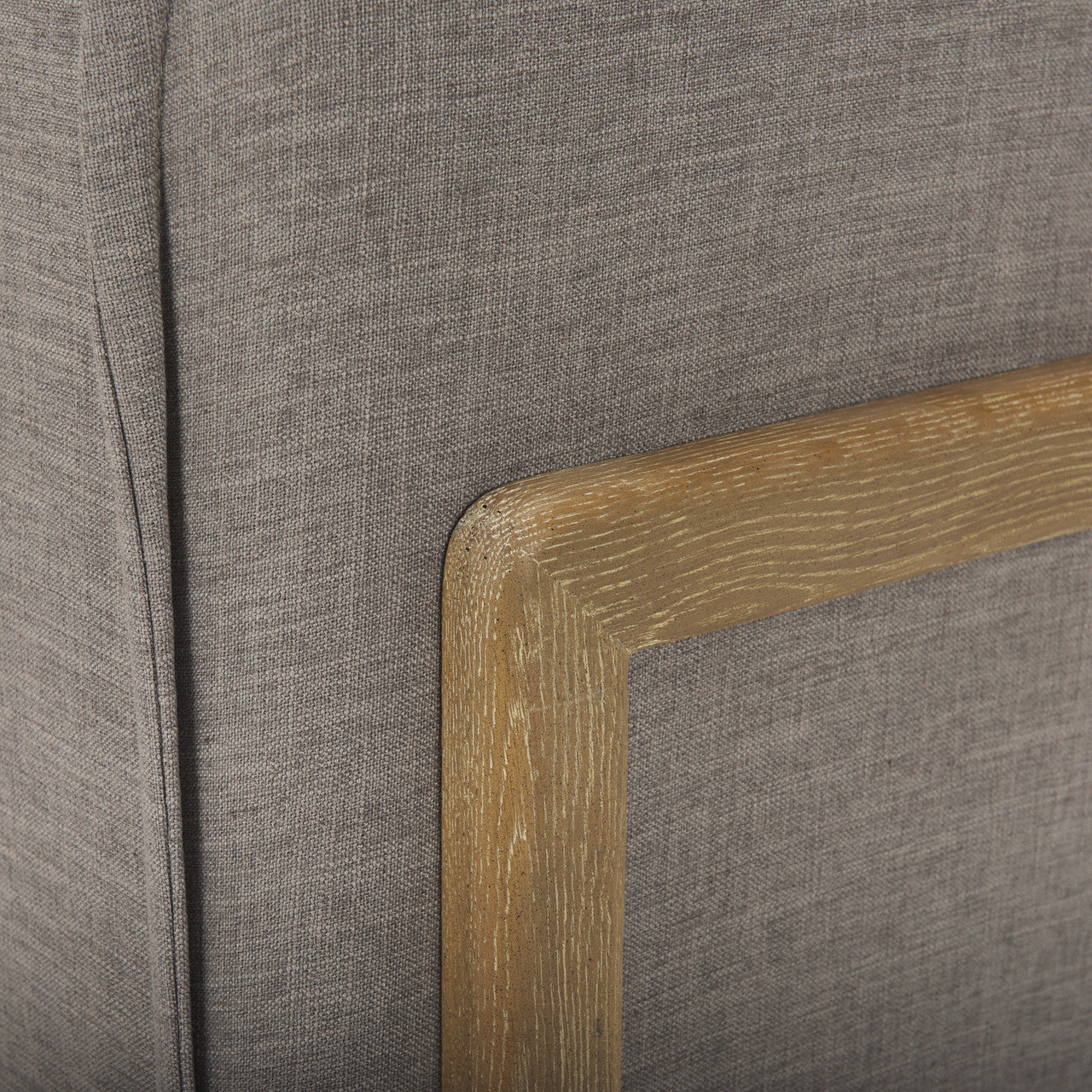 Roy II Flint Gray Upholstered and Brown Wood Frame Arm Chair