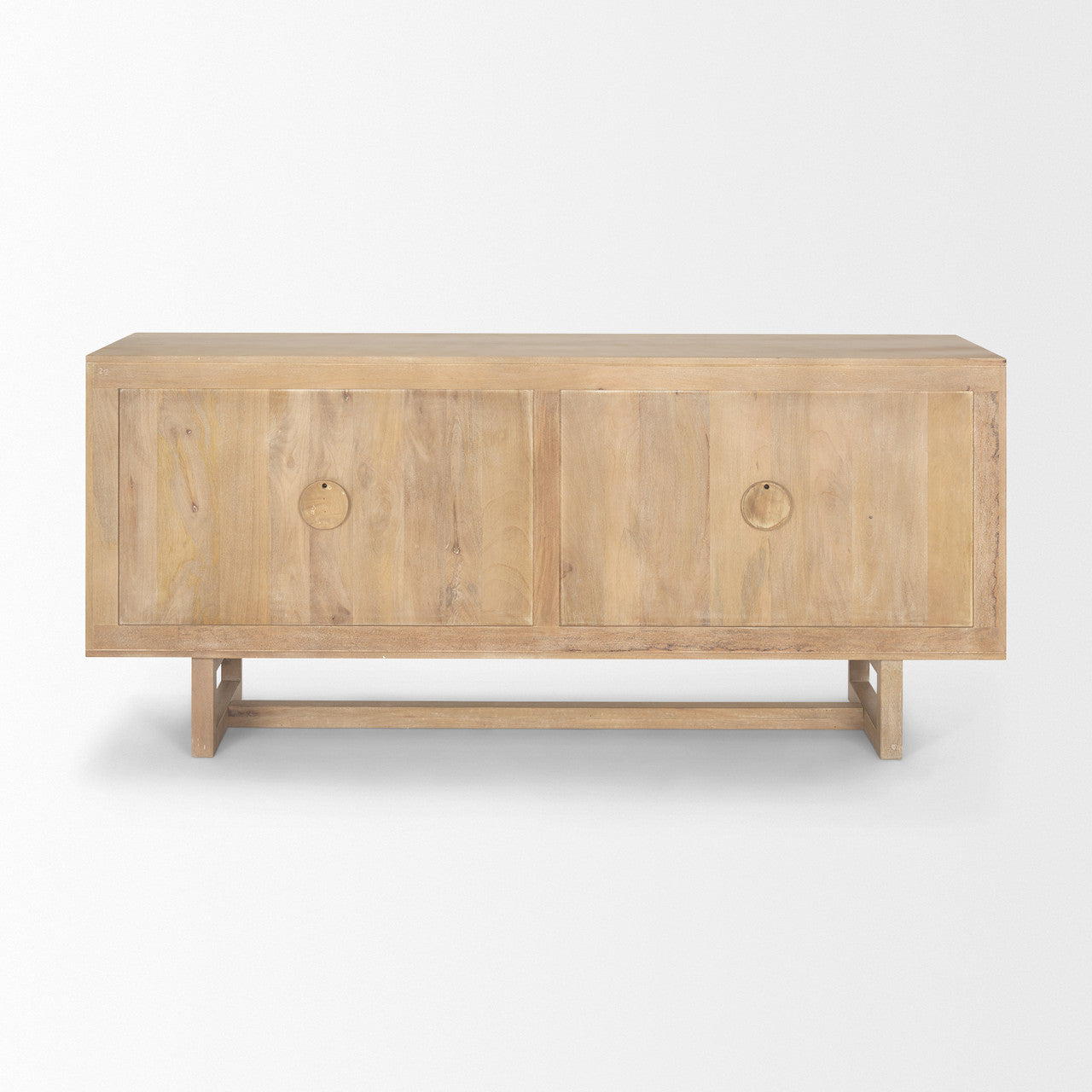 Grier 72.0L x 18.75W x 31.5H Light Brown Solid Wood W/Cane Sideboard