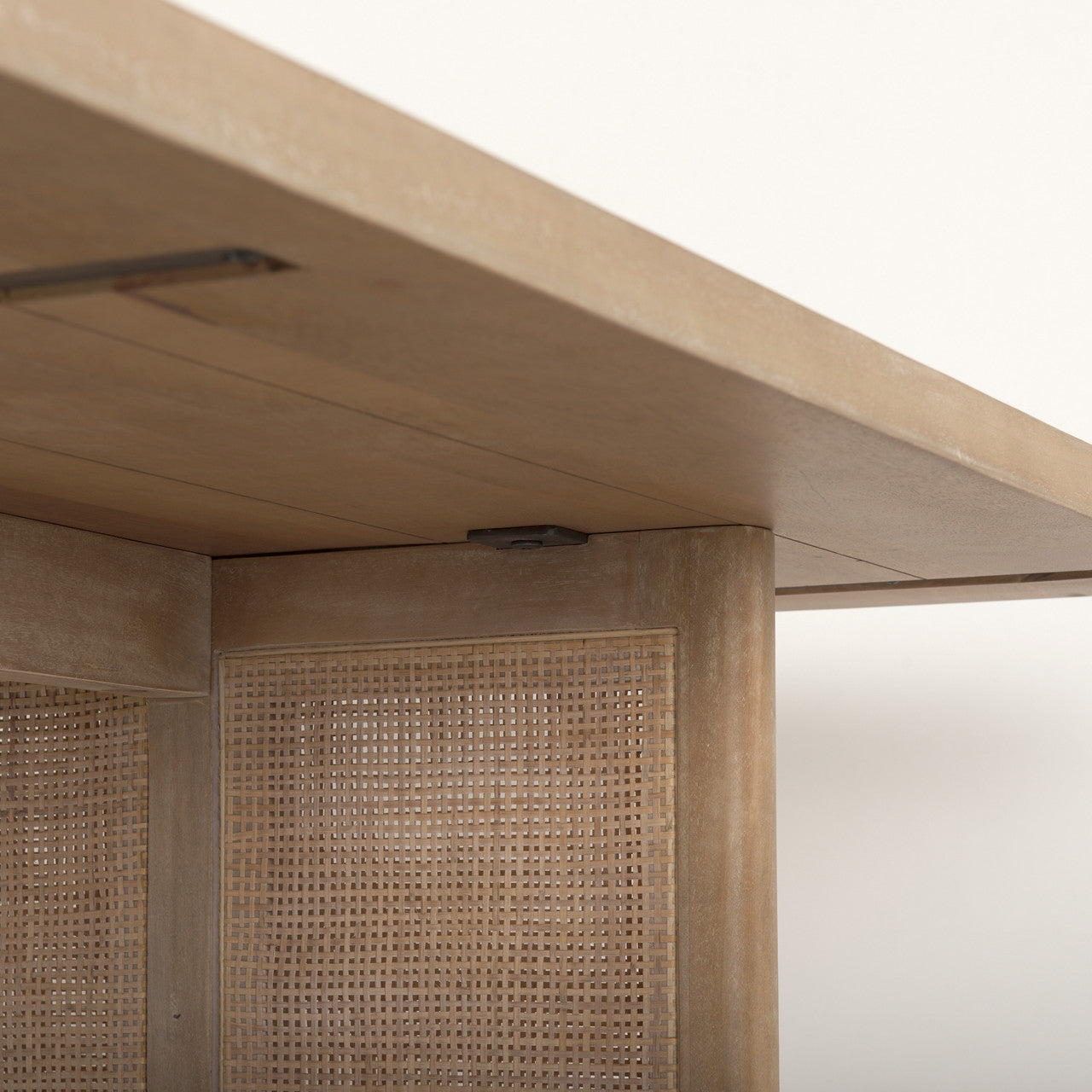 Grier 84L Light Brown Wood w/ Cane Dining Table