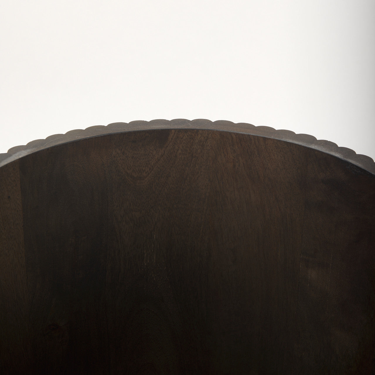 Terra 18L x 18W x 22H Dark Brown Wood Fluted Round Side Table