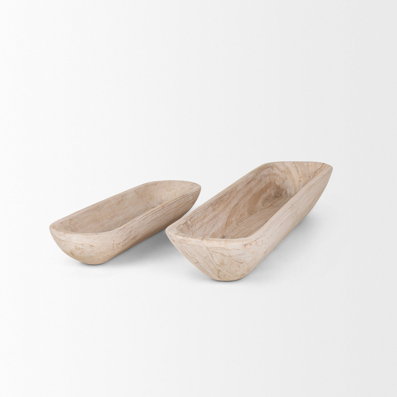 Athena Set of 2 Extra Large  Light-Wash Reclaimed Wood Trays