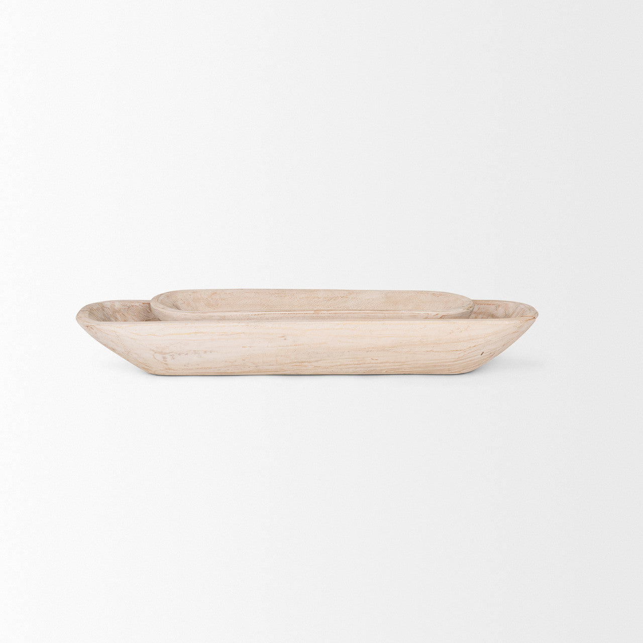Athena Set of 2 Extra Large  Light-Wash Reclaimed Wood Trays