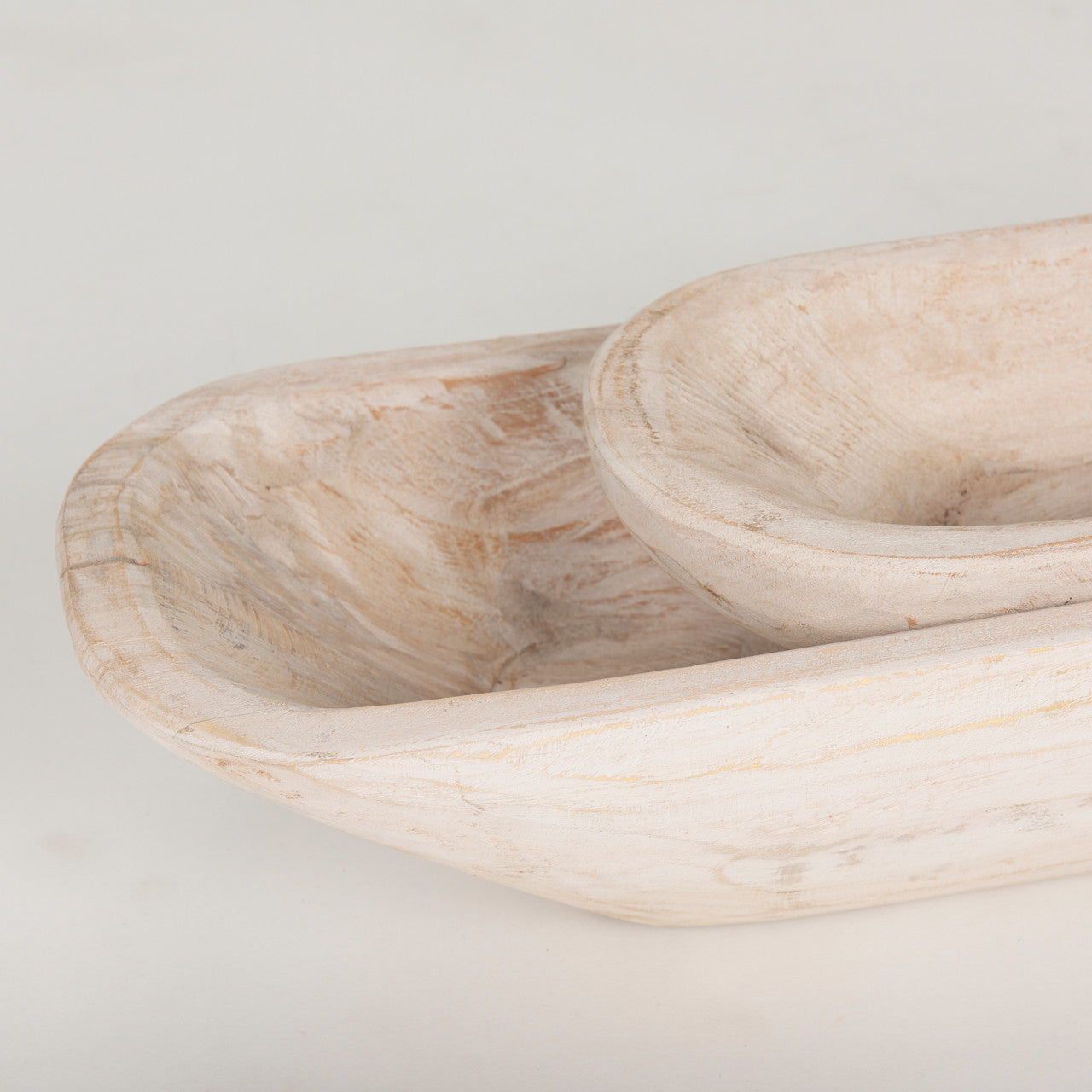 Athena Set of 2 Extra Large  Light-Wash Reclaimed Wood Trays