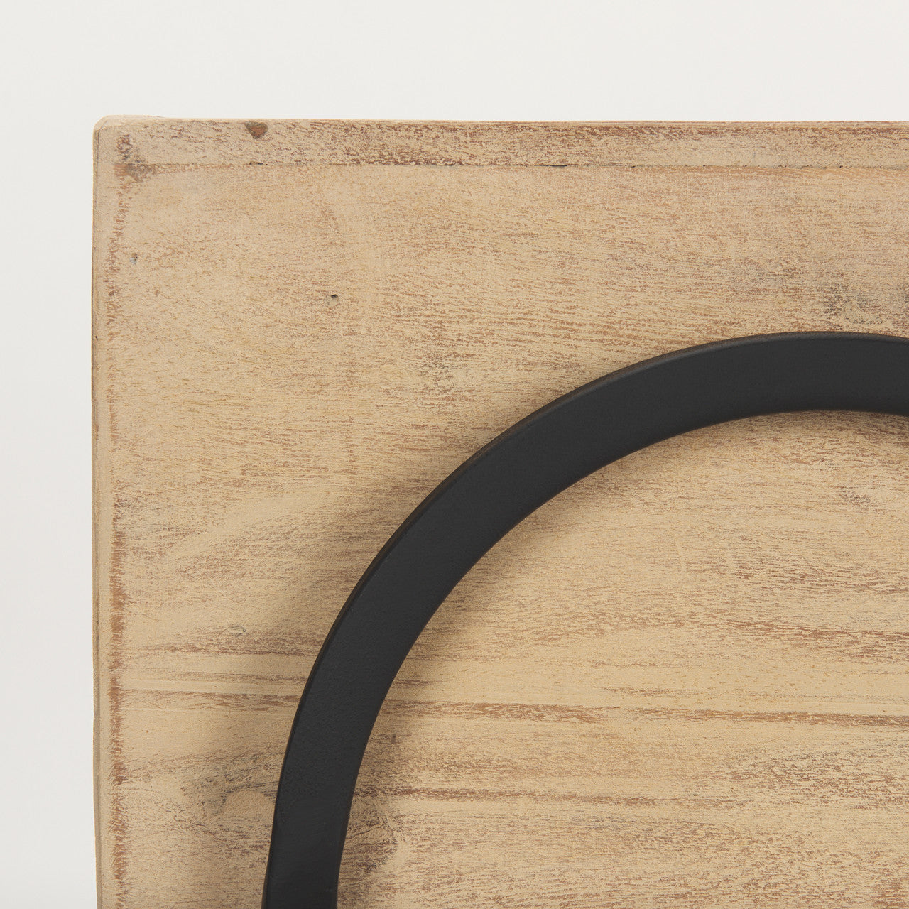 Jadine Set of 2  Beige Wood w/ Black Metal Arch Frames