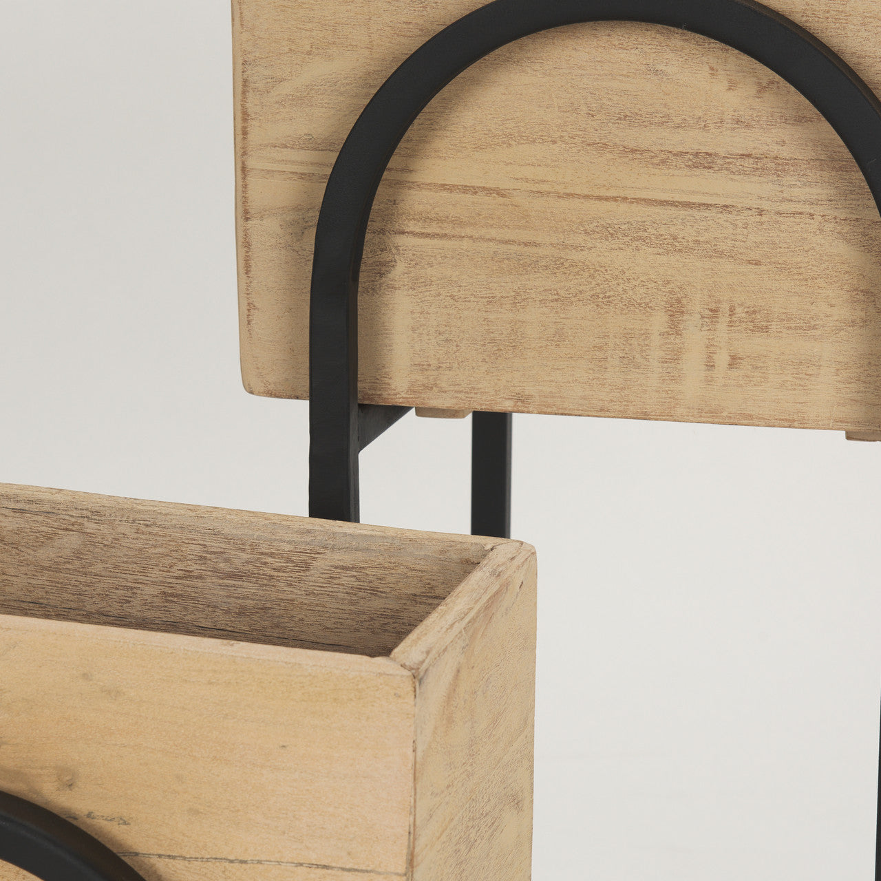 Jadine Set of 2  Beige Wood w/ Black Metal Arch Frames