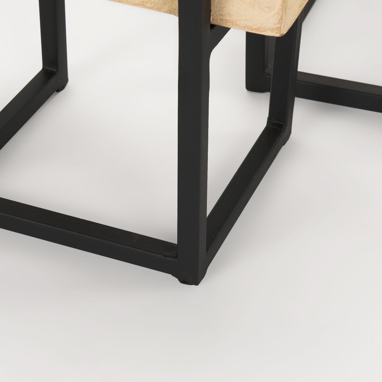 Jadine Set of 2  Beige Wood w/ Black Metal Arch Frames
