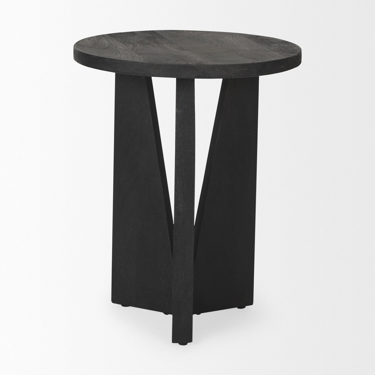 Mattius Black Wood Accent Table