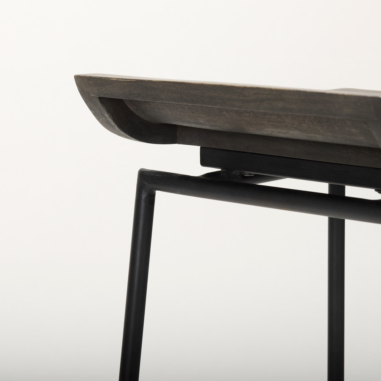 Givens IV 24.25" Seat Height Black Wood Seat Black Frame Stool