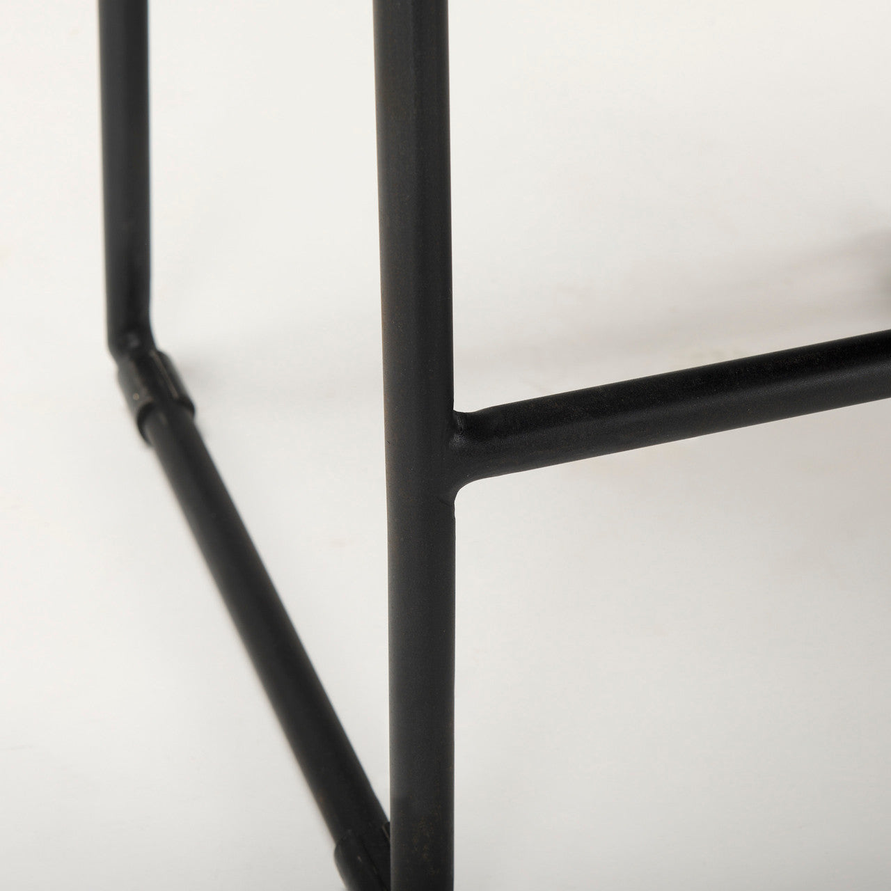 Givens IV 24.25" Seat Height Black Wood Seat Black Frame Stool