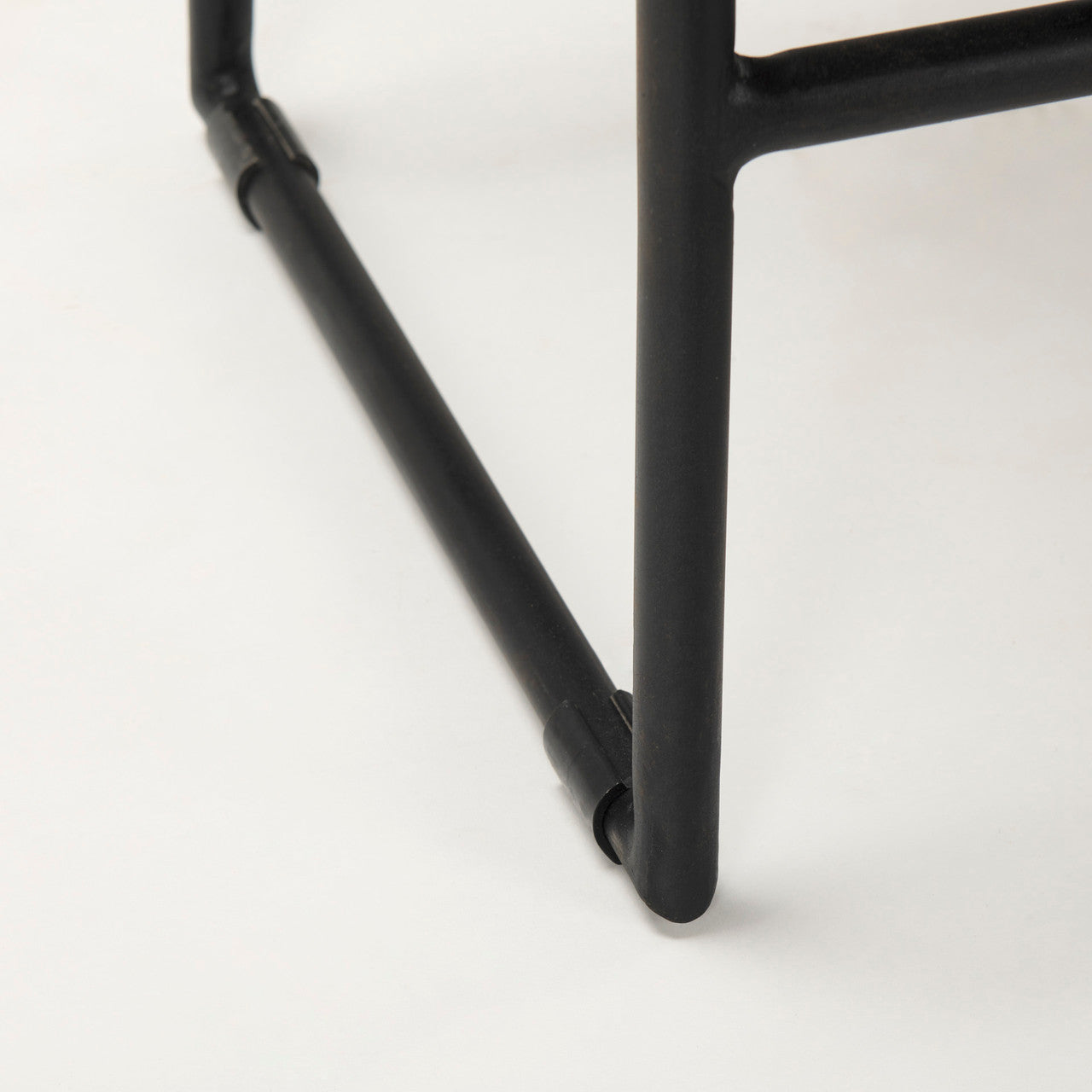 Givens IV 24.25" Seat Height Black Wood Seat Black Frame Stool