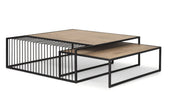 Miles Black Metal w/ Light Wood Nesting Coffee Table