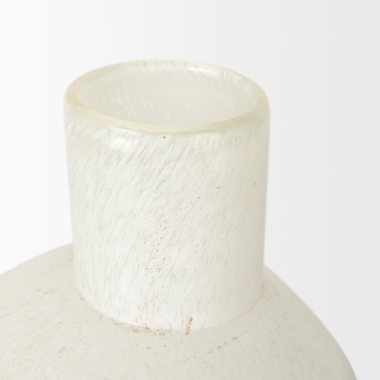 Heket Short White Glass Vase