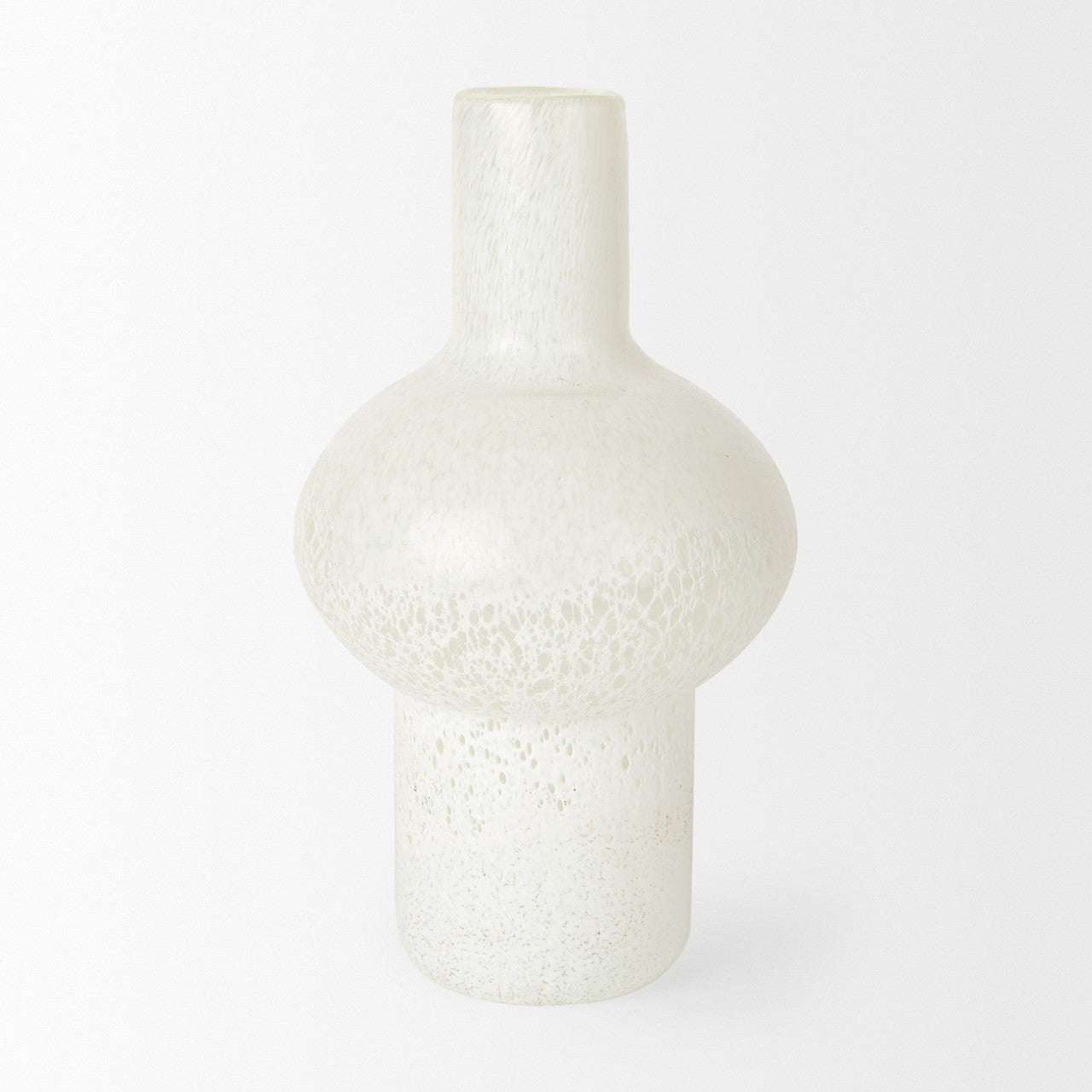 Heket Tall White Glass Vase