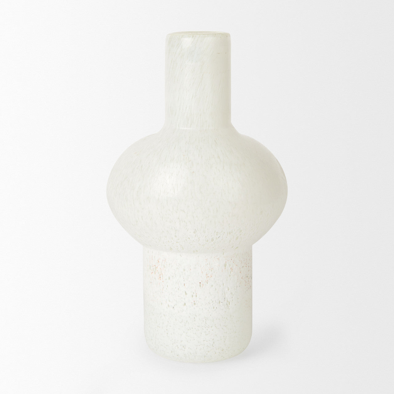 Heket Tall White Glass Vase
