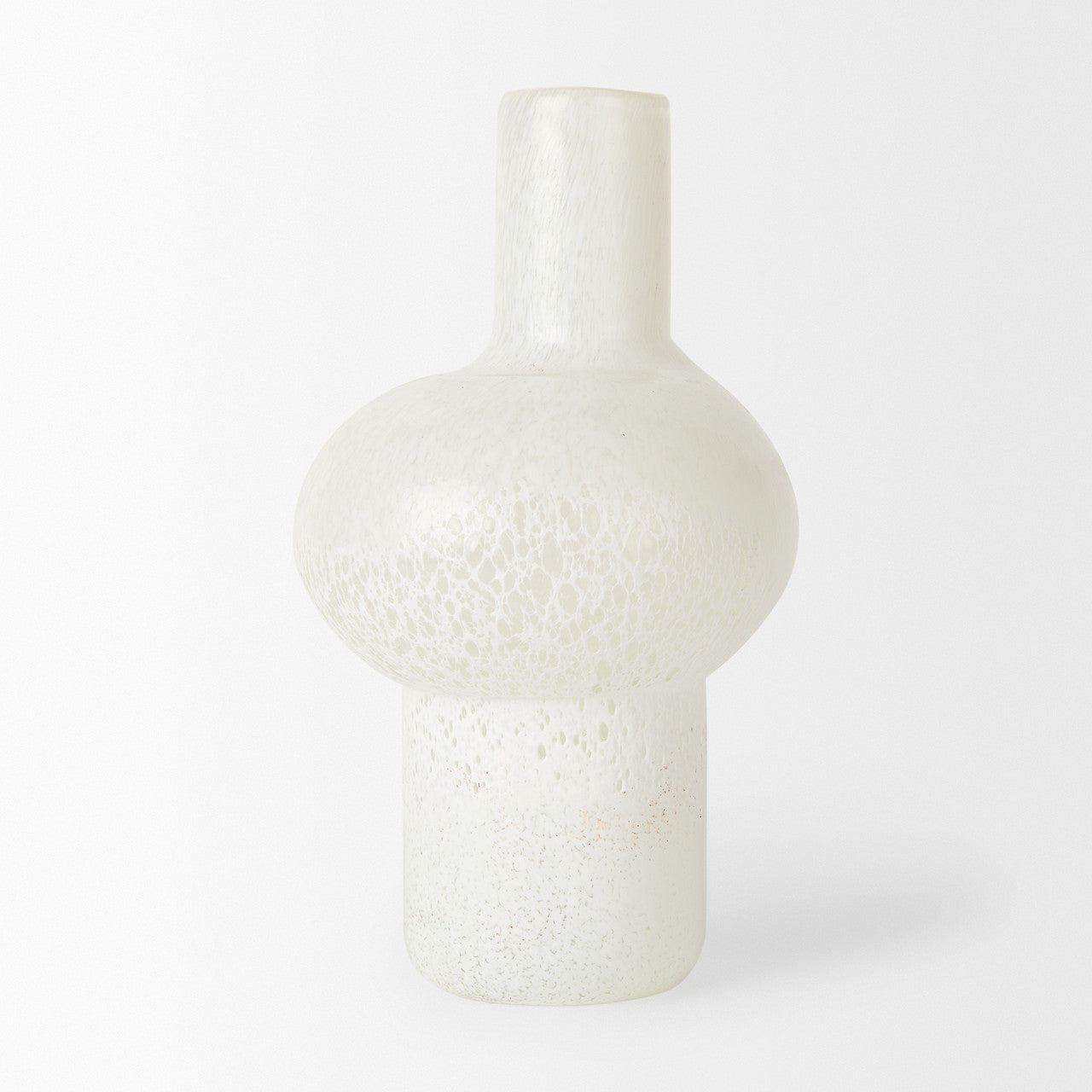 Heket Tall White Glass Vase